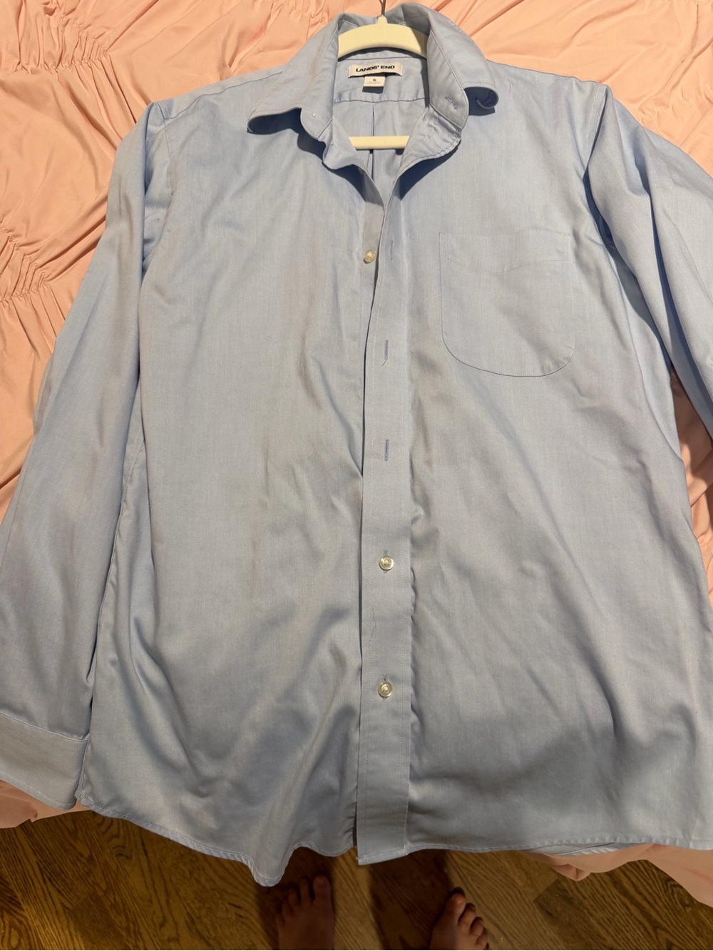 Lands' End Light Blue Classic Long-Sleeve Dress Shirt